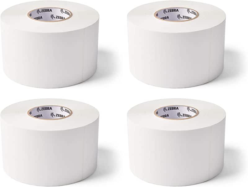 Zebra Thermal Transfer Polypropylene Labels PolyProPermanent Adhesive Shipping Labels 1 in Core 4 rolls 1000 labels