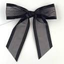 1.5" Organza Pre-Tie Bow - 12 Pieces/Pack Black 