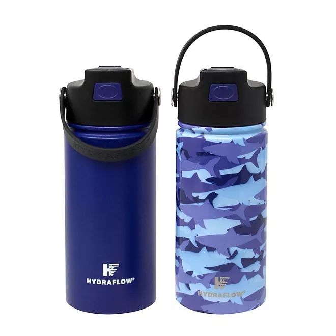 Hydraflow Kids Hybrid 14-oz Stainless Steel Insulated Bottles, 2 Pack 
