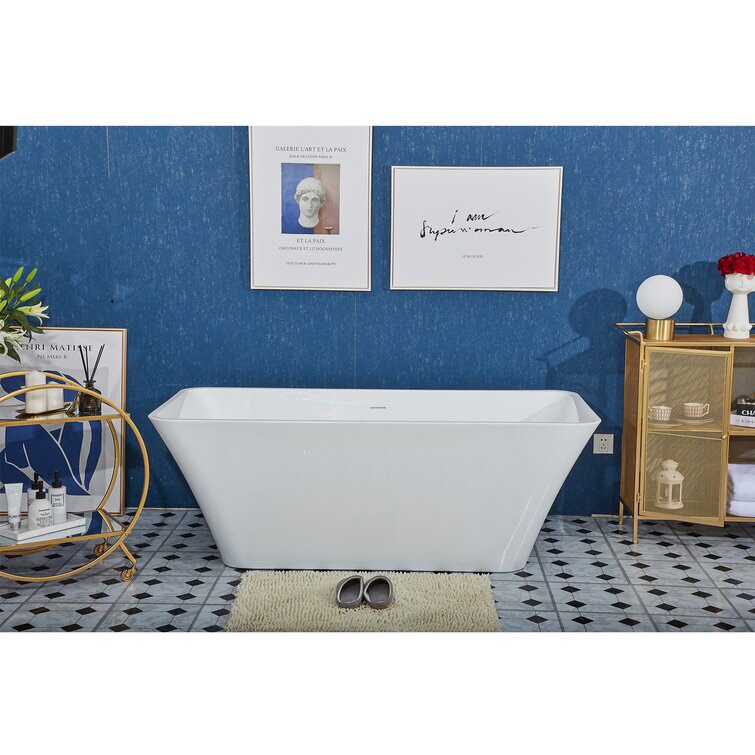 59'' x 29.5'' Freestanding Soaking Acrylic Bathtub (Part number: PT-1043-150)