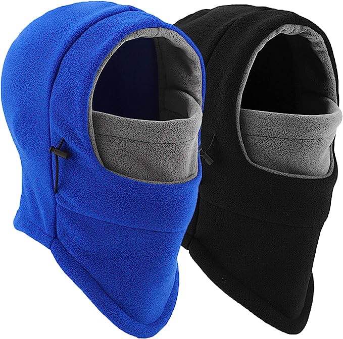 Balaclava Ski Mask 2 Pcs - Windproof Warmer Fleece Adjustable Winter Mask for Men Women