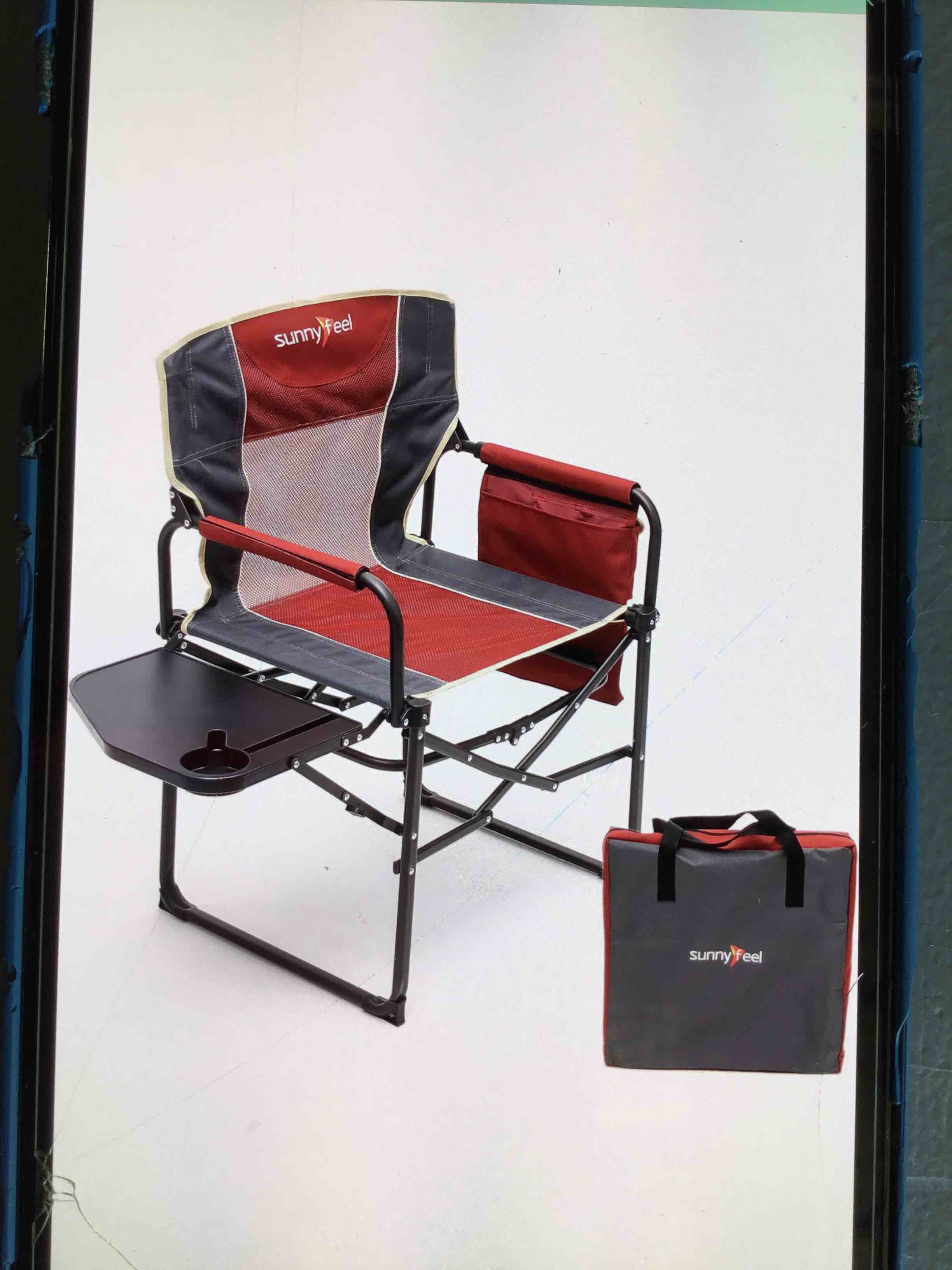 SunnyFeel Camping Directors Chair Heavy Duty Oversized Portable Folding Chair 