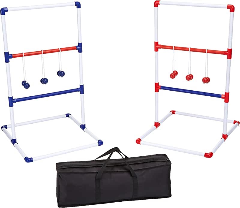 Amazon Basics 3 Piece Ladder Toss Outdoor Lawn Game Set with Soft Carrying Case