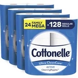 Cottonelle Ultra CleanCare Soft Toilet Paper (24 Family Mega Rolls = 128 Regular, 50968