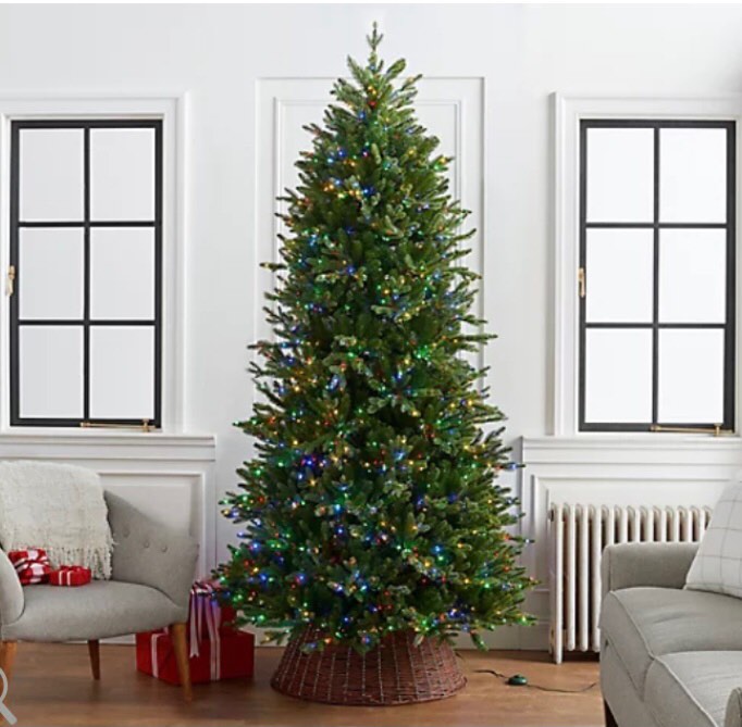 Home Reflections 7.5 ft Green Tree with Color Flip Fairy Lights 