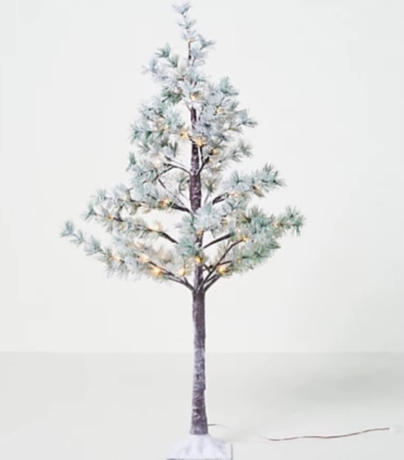 Indoor/Outdoor 4 ft. Twinkling Frosted Pine Tree by Valerie 