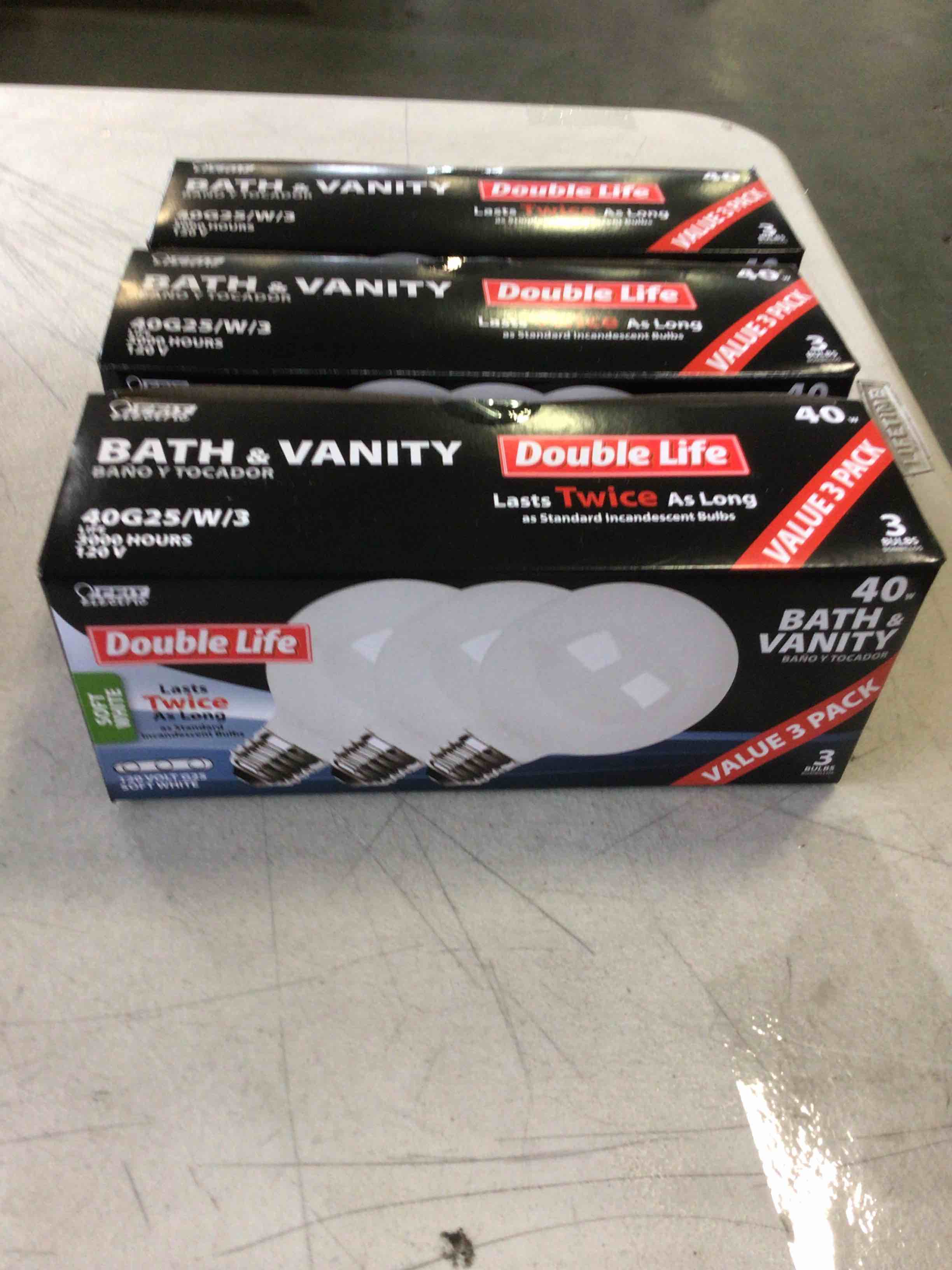 Feit Bath & Vanity Globe Light Bulbs Soft White 40G25-W-3. 3/Pack 