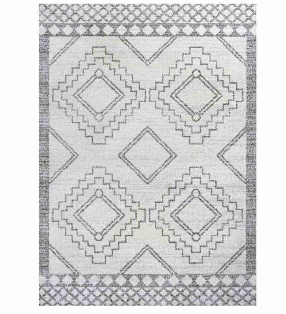 JONATHAN Y Area Amir Moroccan Beni Souk Rug, Bohemian Bedroom, Kitchen, Living Room, 5 X 8, Cream,Gray