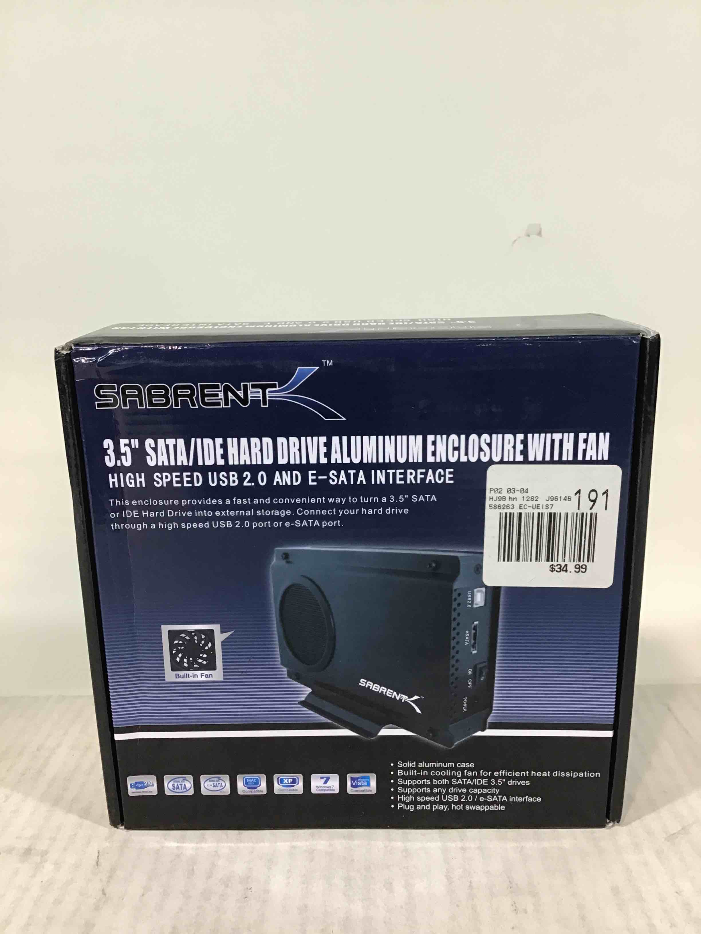 Sabrent 3.5” Sata Hard Drive Enclosure  