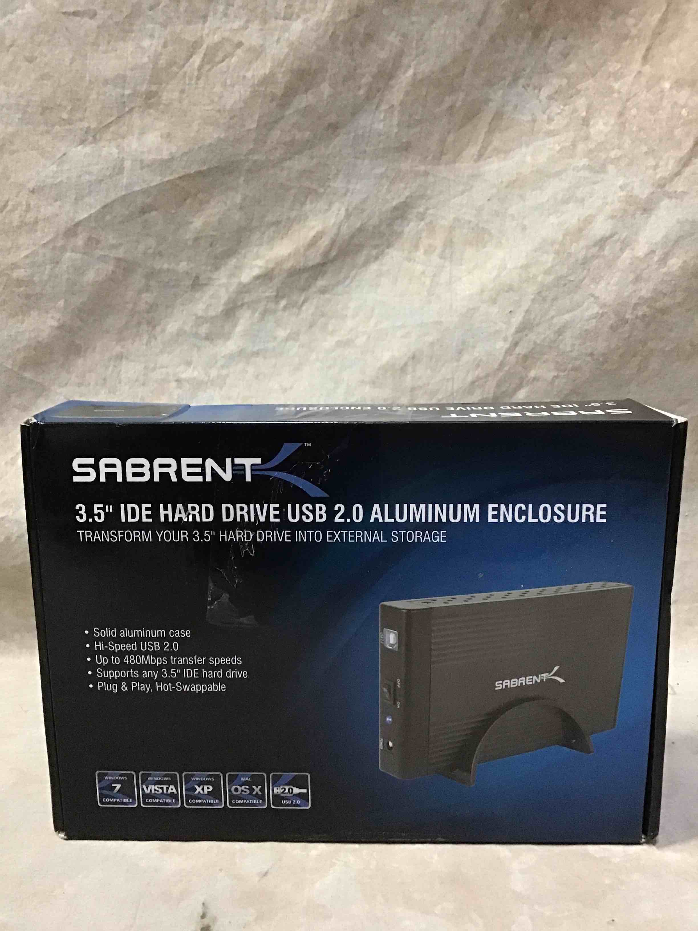 Sabrent 3.5” Hard Drive USB 2.0 Aluminum Enclosure 