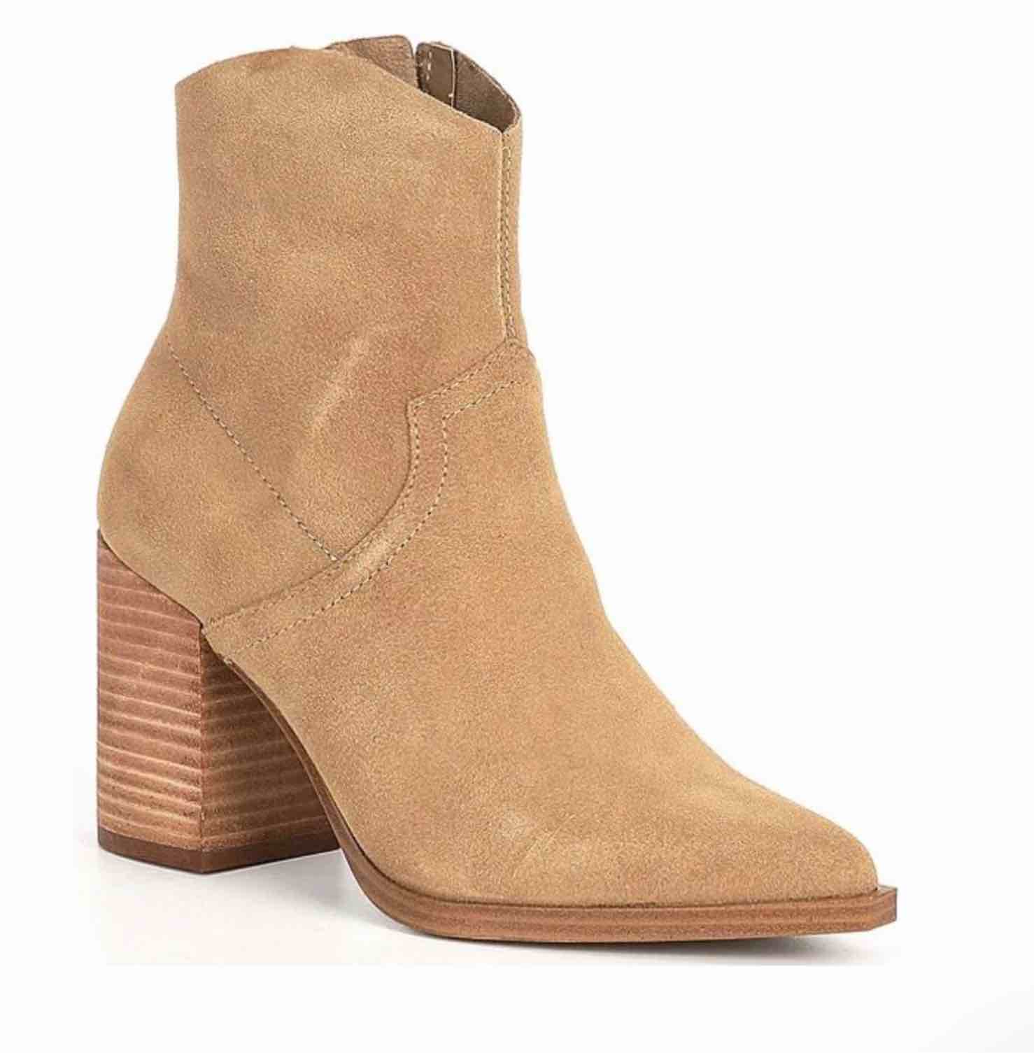Steve Madden Cate Western Boots in Sand Suede Leather (Similar a image)