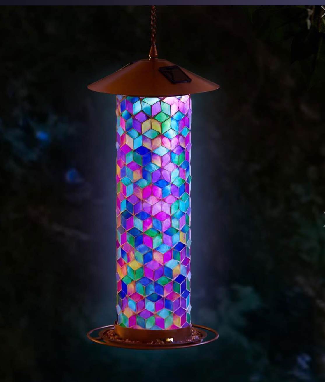 The Mosaic Solar Illuminated Bird Feeder