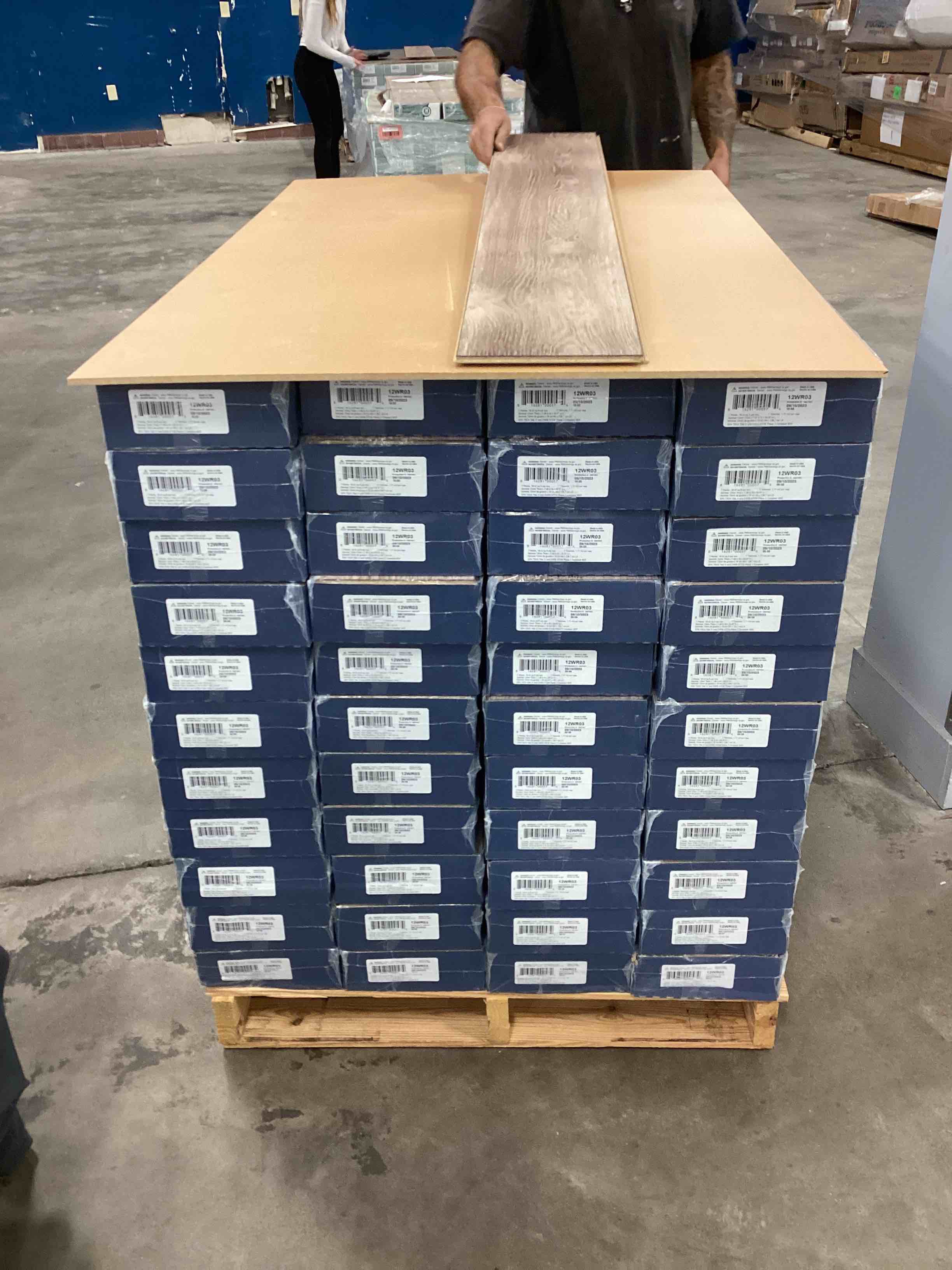 44 boxes of 12 mm laminate flooring, 810.48 ft.² your b.i.d. per square foot.