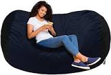 Amazon Basics Memory Foam Filled Bean Bag Lounger with Microfiber Cover - 6', Blue