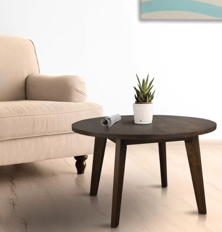 Genuine 24 in. Cherry Wood Medium Round Wood Coffee Table