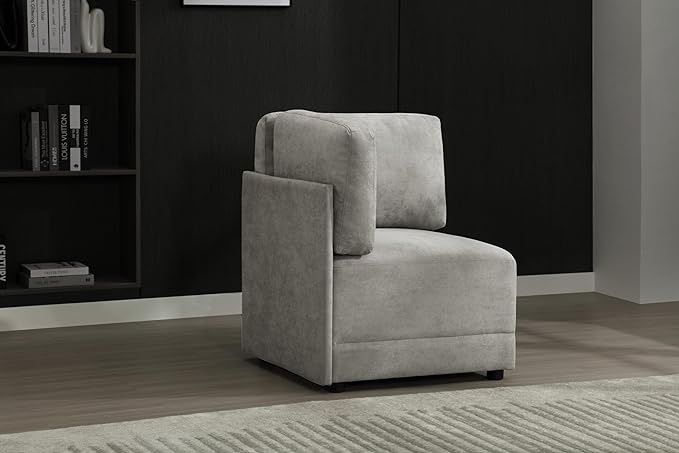 CORNER SOFA WITH STOOL- 1 SEATER WITH STOOL - GREY (HB-DG-S3) (INCOMPLETE ONLY BOX 1 OF 2) (similar to the picture)