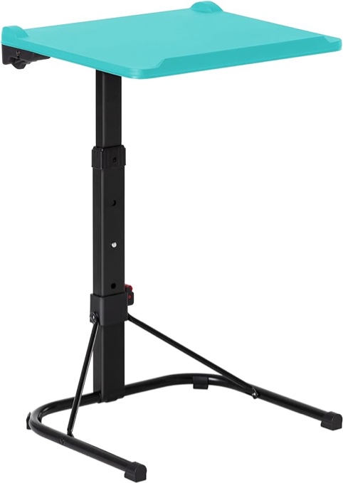 Maarch Folding TV Tray Table, Adjustable TV Dinner Table, Foldable Tray Table for Eating and Laptops, Wall Mountable, Light Blue