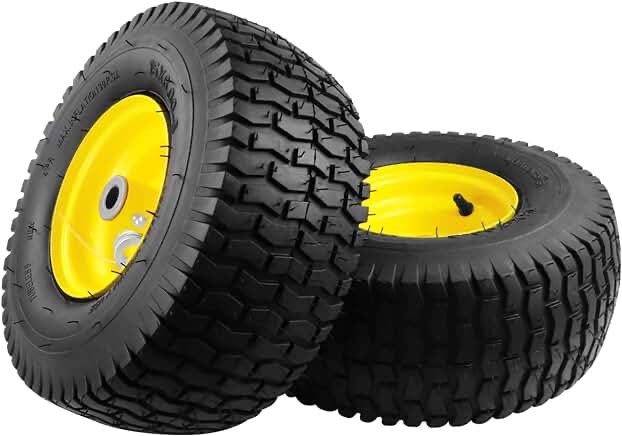 2 PCS 15x6.00-6 Lawn Mower Tires with Wheel,Front Tire Assembly Replacement for John Deere,Cub CadetÂ and More Lawn &Garden Riding Mower,4 Ply Tubeless,570lbs Capacity,3" Offset Hub