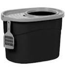 IRIS USA Top Entry Cat Litter Box With Scoop, Black/Gray, Large ( TOP NOT INCLUDED )