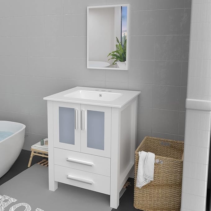 eclife 24" Bathroom Cabinet W/Mirror