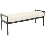 HomePop Sherpa Modern Metal and Fabric Bench in Cream Finish
