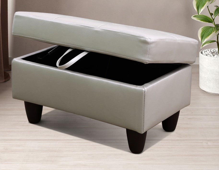 Life Style Faux Leather Storage Ottoman (F09728-O)