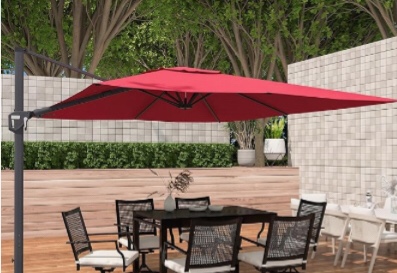 Cantilever Patio Umbrella Square Umbrella Outdoor Patio Offset Patio Umbrella Large Outdoor Umbrella Pool Umbrella for Backyard Garden Deck Pool