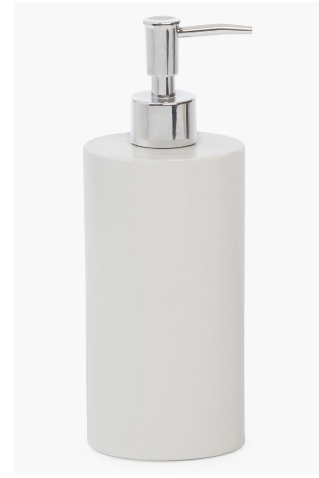 Córdoba white burlap soap pump