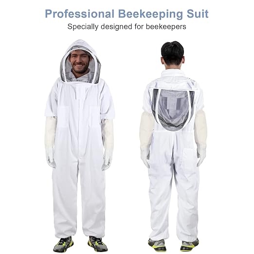 Size L Professional Bee Suit for Men Women, Beekeeping Suit Beekeeper Suit with Glove &Ventilated Hood, Multi-Size Bee Outfit for Backyard and Bee Keeper
