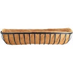 Arcadia Garden Products 1531 Solstice Series Wall Trough Planter, 48-Inch, Black