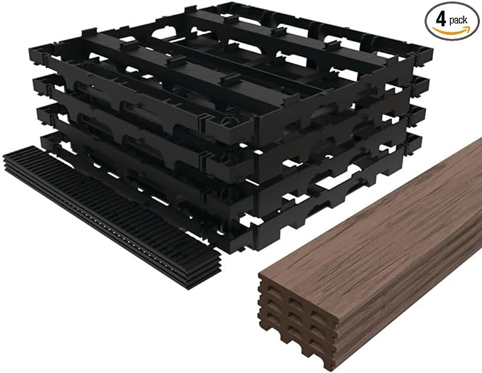 InstaDeck® Outdoor Flooring Tropical Walnut Kit