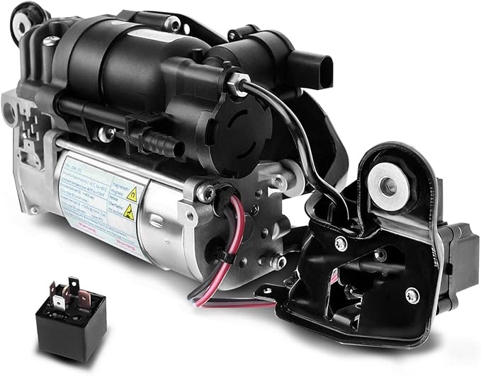 A-Premium Air Suspension Compressor with Bracket Compatible with BMW X5 2014-2018, X6 2015-2019, Replace# 37206875177, 37206850555