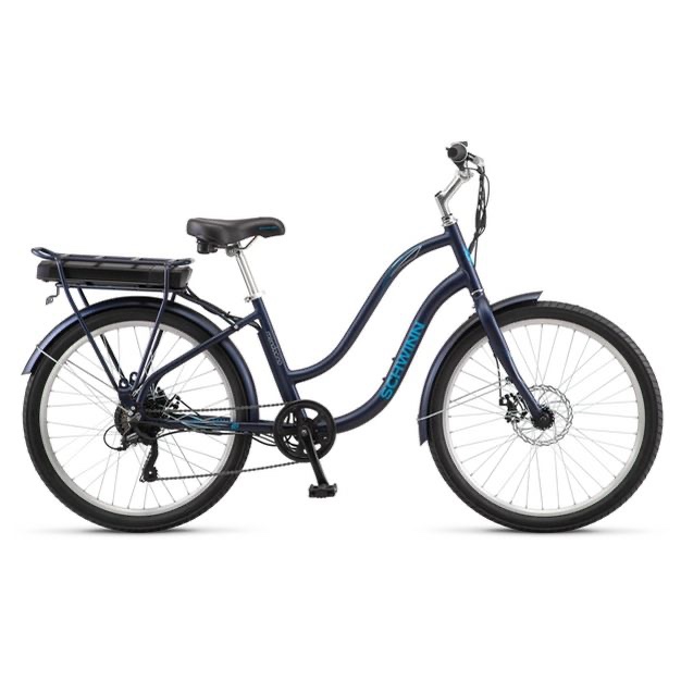 Schwinn Adult Mendocino 26'' Step Through Electric Bike - Matte Blue