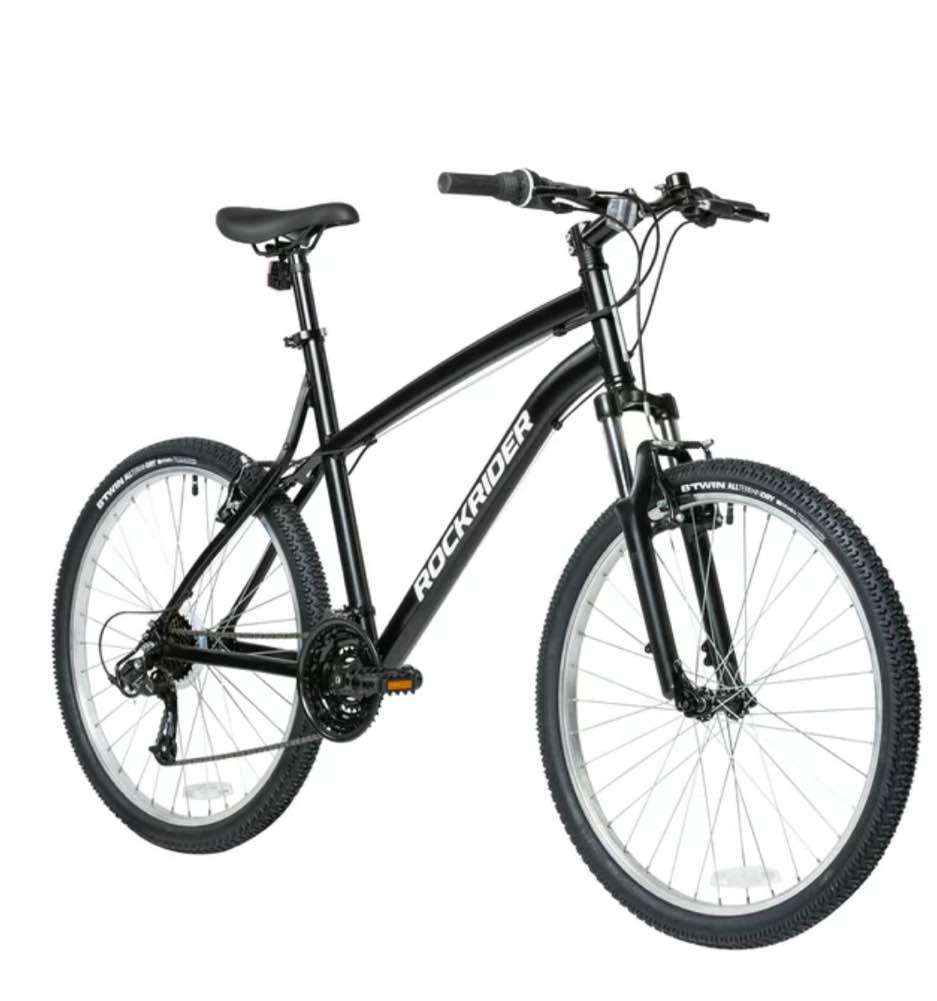 Decathlon Rockrider ST50, 21 Speed Aluminum Mountain Bike, 26", Unisex, Black, Small