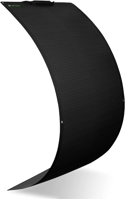 Topsolar Flexible Solar Panel 100W 24V/12V Monocrystalline Bendable - 100 Watt 12Volt Semi-Flexible Mono Solar Panels Charger Off-Grid for RV Boat Cabin Van Car Uneven Surfaces
