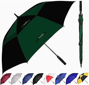 Baraida Golf Umbrella Large 62/68/72 Inch, Extra Large Oversize Double Canopy Vented Windproof Waterproof Umbrella, Automatic Open Golf Umbrella for Men and Women and Family.(68 inch, Green Black)