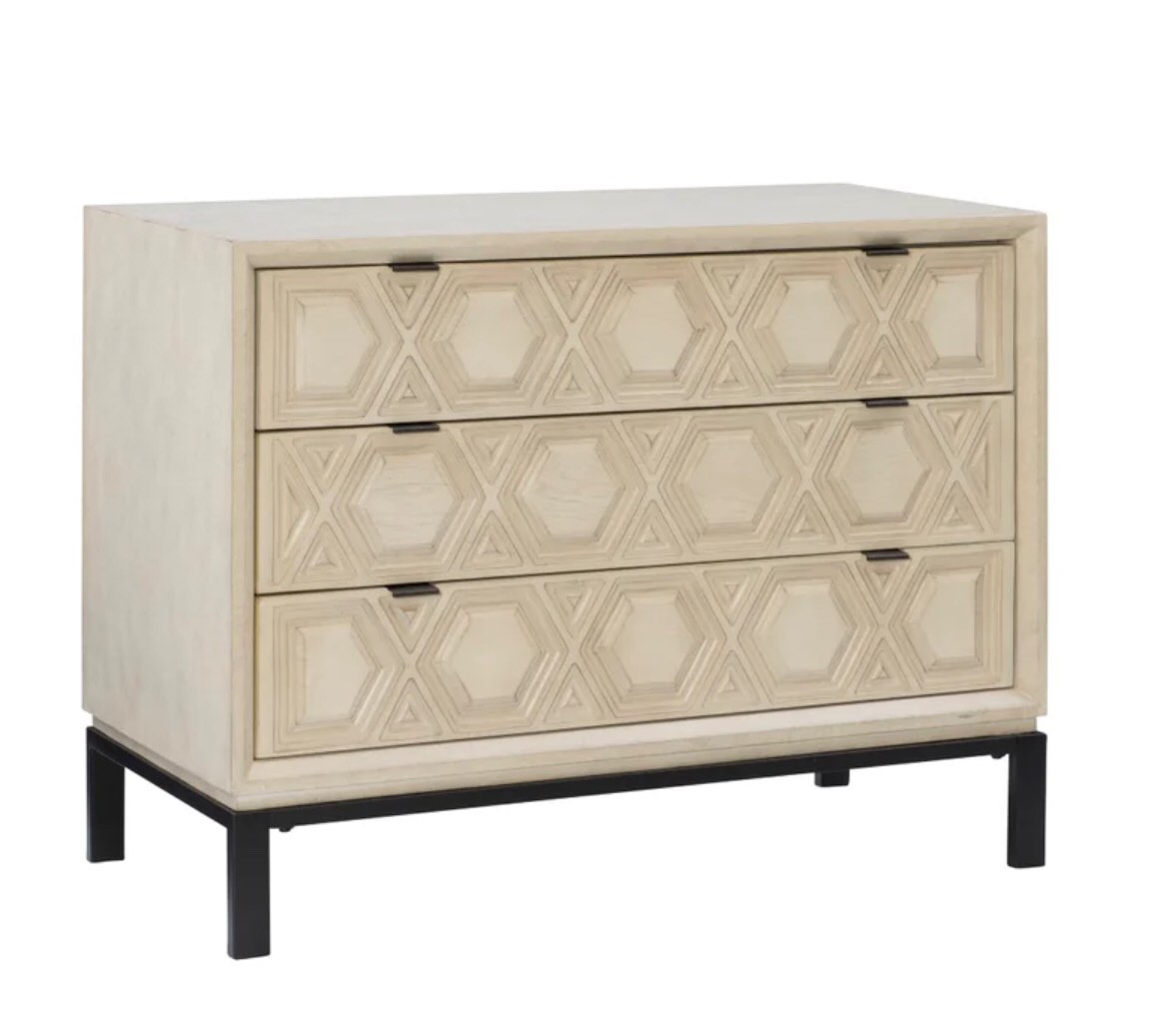 POWELL Malin 3 Drawer Console Cream