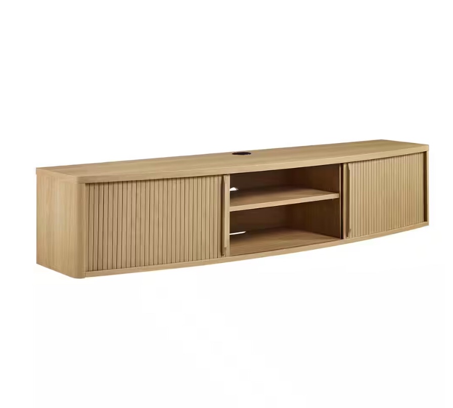 Resonance 60 in. Wall-Mount TV Stand in Oak by MODWAY