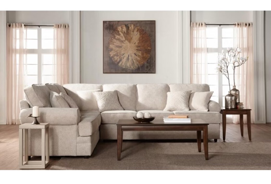Hughes Furniture Living Room Left Facing Sectional 13100LFS (INCOMPLETE SET, MISSING BOX)