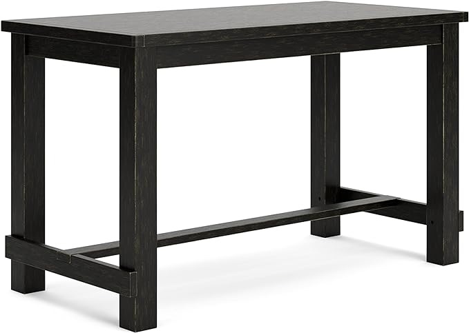 Signature Design by Ashley Jeanette Modern Rectangular Dining Room Counter Table, Seats up to 4, Black