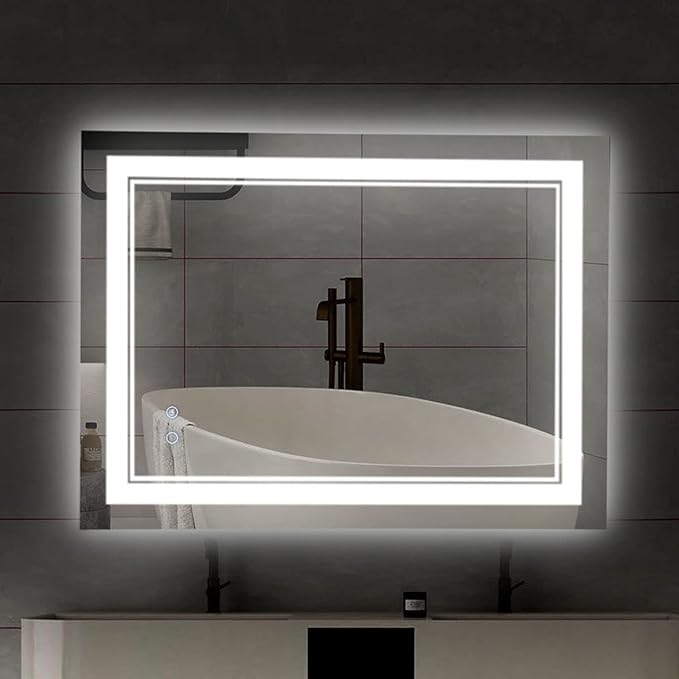  LED Bathroom Mirror, Bathroom Mirror with Lights, LED Mirror for Bathroom, Lighted Bathroom Mirror, Anti-Fog Dimmable Adjustable Light Makeup Mirror Visit the CFYLO Store