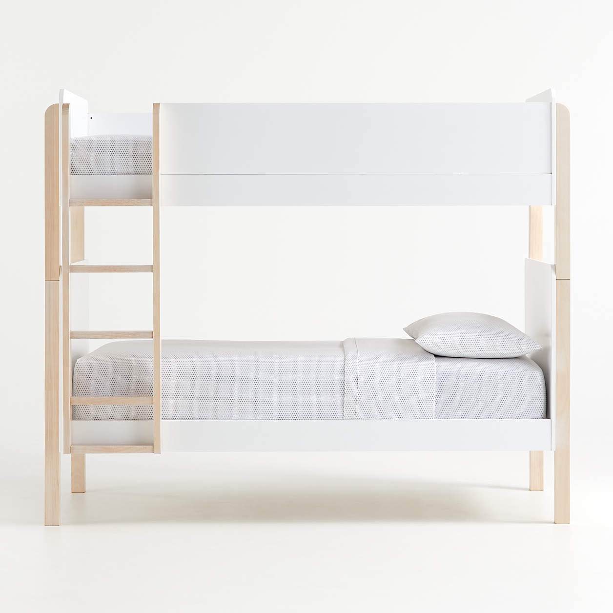 Babyletto TipToe White & Washed Natural Wood Kids Bunk Bed(incomplete box 2/2)