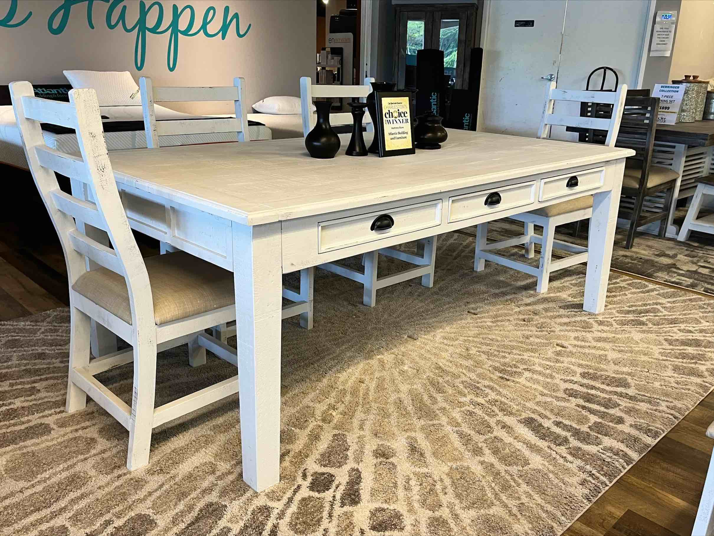 Joanna dining table with drawers Nero white (table only)