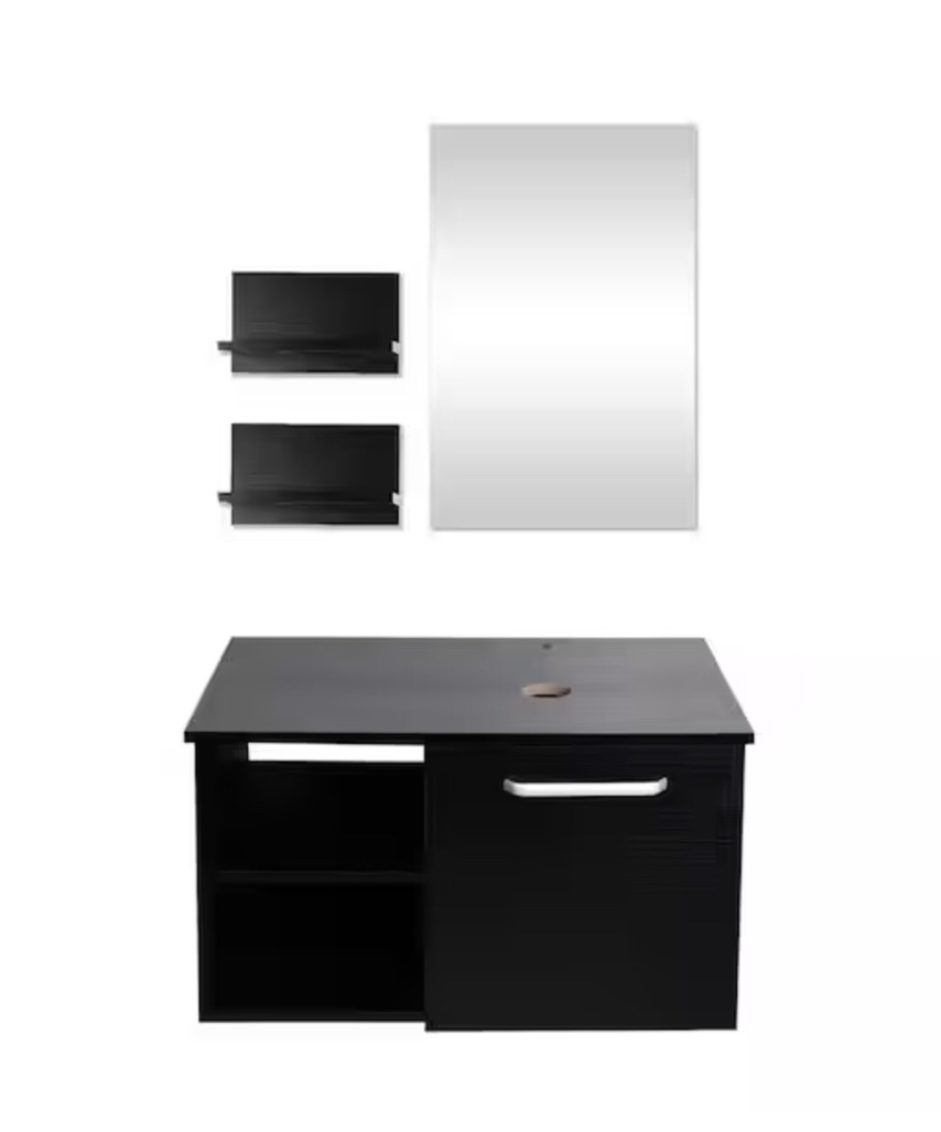 28 in. W x 18.5 in. D x 16 in. H Bath Vanity Cabinet in Black
