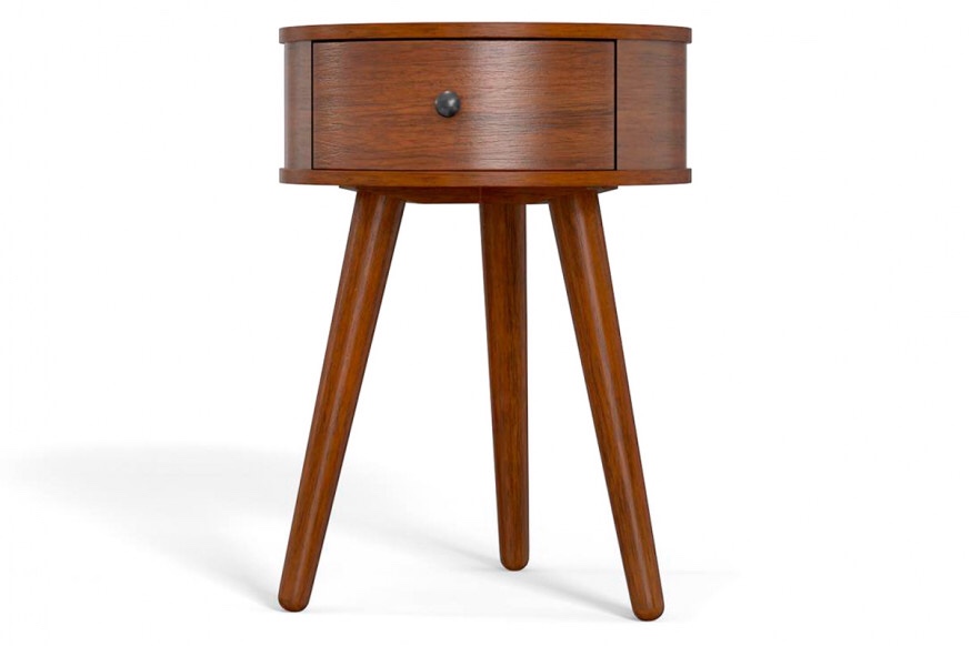 eLuxury™ Round Wooden Tripod Accent End Table - Mango