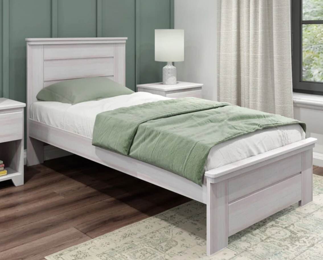 Modern Farmhouse Twin-Size Bed with Panel Headboard(Incomplete)