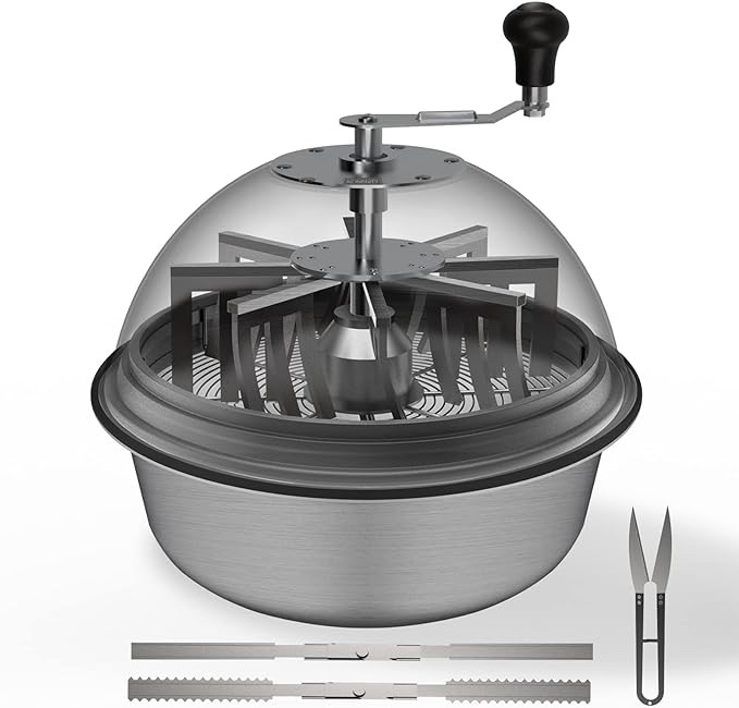 AC Infinity Bud Leaf Bowl Trimmer 19", Clear Visibility Dome with Sharp Stainless Steel Blades, for Twist Spin Cutting Leaves, Buds, Flowers, Hydroponics Plants