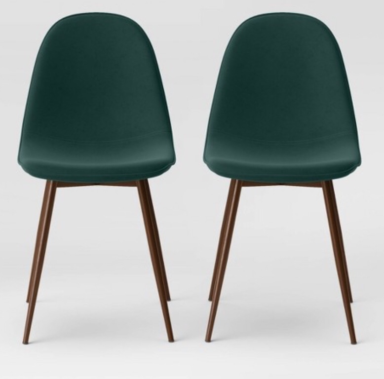 Dining chairs green 2pc (similar to stock photo) 