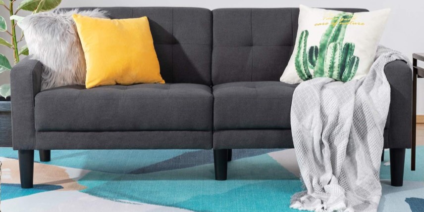 (box 2 of 2 incomplete) Vongrasig 63" Small Modern Loveseat Couch, Mid-Century Fabric Low Back 2-Seat Sofa Couch Tufted Love Seat