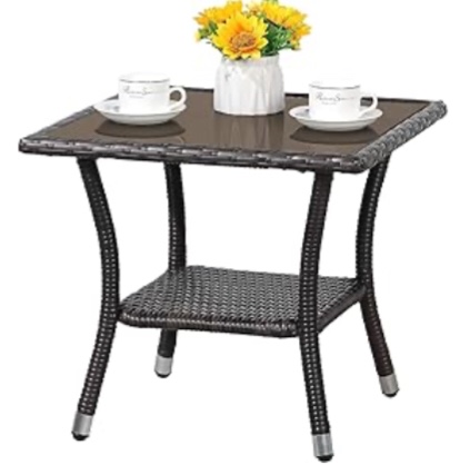 Brown Garden Table wicker Square (similar to stock photo):